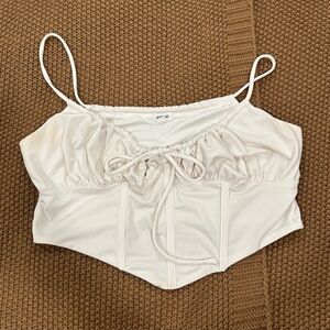 Garage White Crop Top